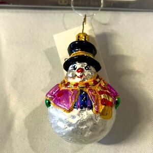 New Christopher Radko Chills Wills Gem Glass Ornament Christmas Snowman